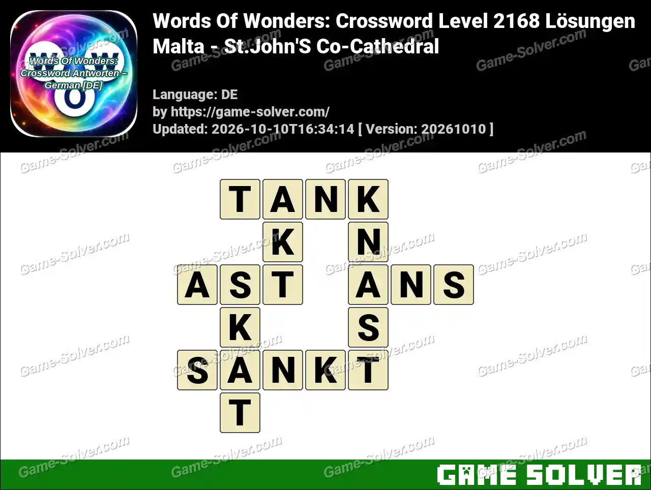 Words Of Wonders: Crossword Level 2168 Lösungen – Malta – St.John’S Co-Cathedral